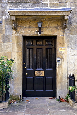 Front door of town house in Chipping Campden, Gloucestershire, United Kingdom