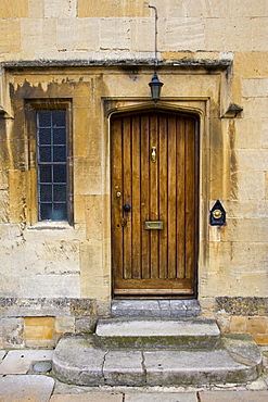 Front door of town house in Chipping Campden, Gloucestershire, United Kingdom