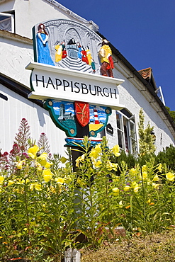 Happisburgh town sign, Norfolk, United Kingdom