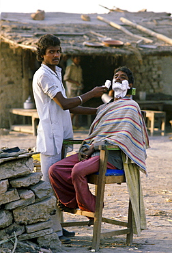 Street Barber, Delhi, India.