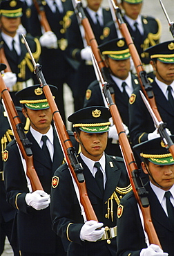 Japanese soldiers marching , Japan