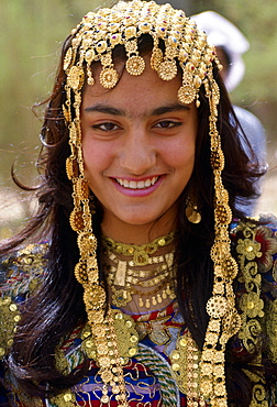 Girl wearing a traditional headdress, Kuwait