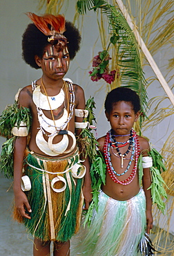 Children in traditional dress, Papua New Guinea