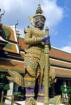 Buddha Statue outside the Temple of the Emperor, Bangkok, Thailand