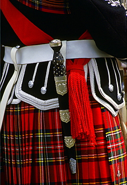 Scottish Dirk and kilt, Inverness, Scotland.