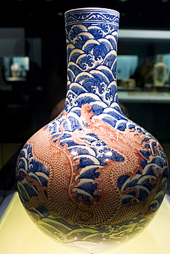 Ming vase on display in the Shanghai Museum, China