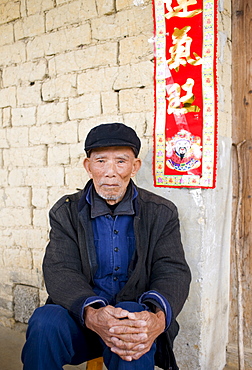 Elderly man in Fuli Old Town, Xingping, China