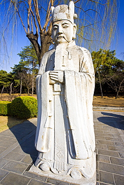 Statue of a high civil official, advisor to the emperor, on Spirit Way at Ming Tombs site, Changling, Beijing, China