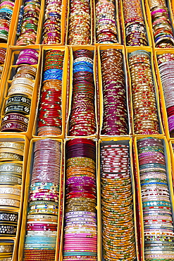 Traditional Indian bangles at The Amber Fort a Rajput fort built 16th Century in Jaipur, Rajasthan, Northern India