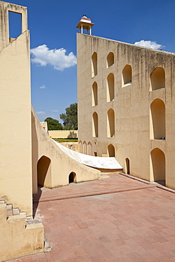 Observation deck of The Giant Sundial, Samrat Yantra, The Supreme Instrument, at The Observatory in Jaipur, Rajasthan, India