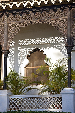 Iron facade at Rawla Narlai, 17th Century merchant's house now a luxury heritage hotel in Narlai, Rajasthan, Northern India