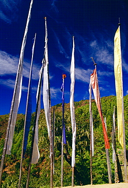 Buddhist prayer flags in Bhutan