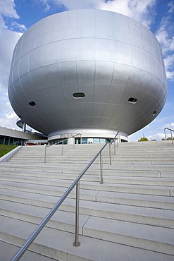 Modern architecture at the BMW Museum at BMW Headquarters in Munich, Bavaria, Germany