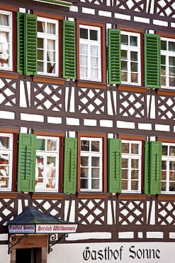 Timber-framed Guesthouse Sonne in Schiltach in the Bavarian Alps, Germany