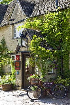 The Old Swan Hotel and Public House in Minster Lovell in The Cotswolds, Oxfordshire, UK