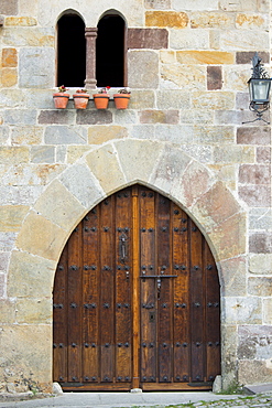 Traditional doorway in Santillana del Mar, Cantabria, Northern Spain