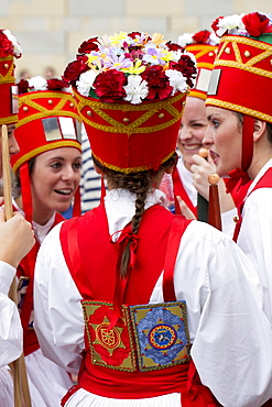 Dancers during San Fermin Fiesta at Pamplona, Navarre, Northern Spain