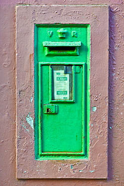 Postbox from the time of Queen Victoria with cypher VR in Kinsale, County Cork, Ireland