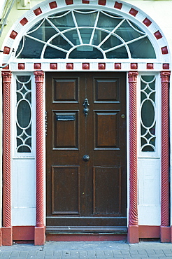 Traditional brightly coloured doorway in Kinsale, County Cork, Ireland