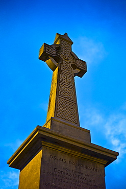 Celtic cross monument icon in Clifden, Connemara, County Galway, Ireland