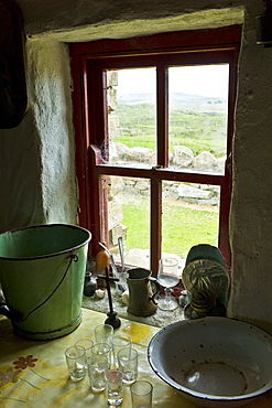 Historic monument cottage of Dan O'Hara, evicted by the British and forced to emigrate, Connemara, County Galway, Ireland