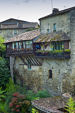 Traditional French quaint town of Castelmoron d'Albret in Bordeaux region, Gironde, France