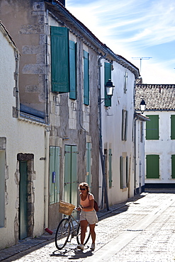 Street scene in La Flotte, Ile de Re, France