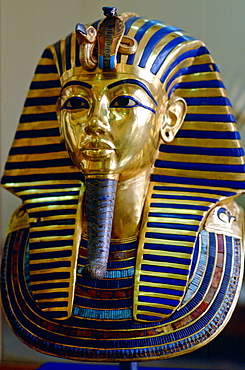 The mask of King Tutankhamun displayed  in the Cairo Museum, Egypt