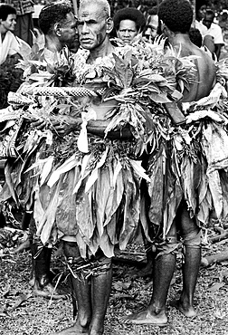 Native men at tribal gathering in Fiji, South Pacific