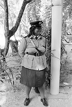 Policewoman on duty in Nauru, South Pacific