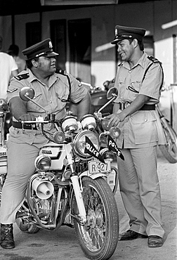 Policemen on duty in Nauru, South Pacific