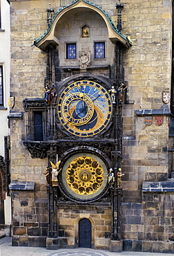 Prague Orloj, 16th Century Astronomical Clock, on the Old Town Hall in Old Town Square, Prague, Czech Republic