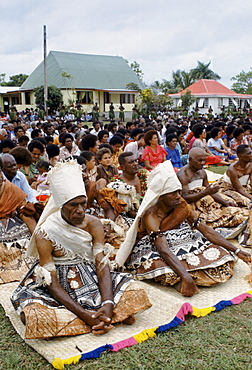 Fijian chiefs at tribal gathering cultural event in Fiji, South Pacific