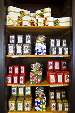 Artisan soaps on sale at Martin de Candre specialist savon shop Mestre at Fontevraud L'Abbaye, Loire Valley, France