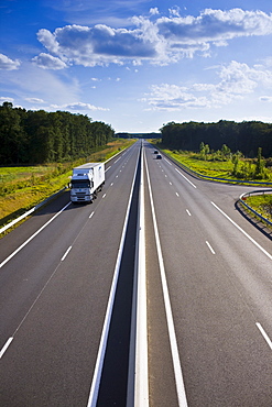 New French highway near Azay le Rideau in the Loire Valley, France