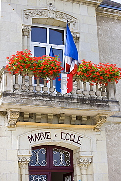 Town Hall and School Marie et Ecole at Souzay Champigny near Saumur, Loire Valley, France