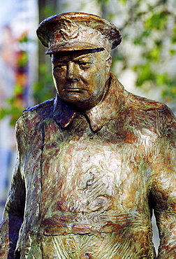 Bronze statue of Sir Winston Churchill in Paris, France