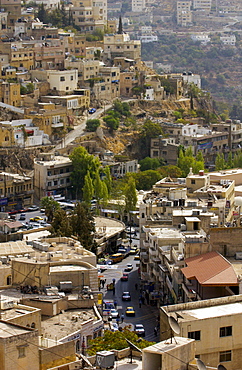 Aerial view of the city of Salt in Jordan