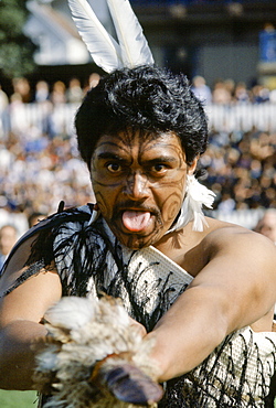 Maori warrior at a tribal gathering in New Zealand