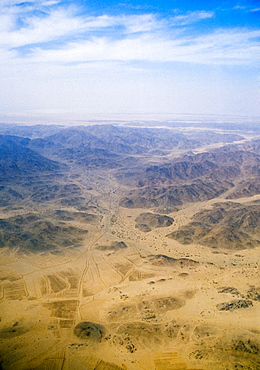 Saudi Arabian desert aerial view