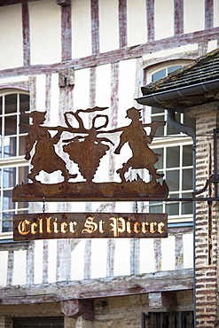 Cellier St. Pierre and traditional medieval timber-frame architecture in Place Saint Pierre at Troyes in Champagne-Ardenne region, France, Euope