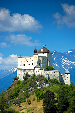 Tarasp Castle in the Lower Engadine Valley, Switzerland, Europe