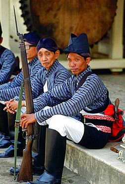 Guards at the Sultan's Palace at Yogyakarta, Indonesia