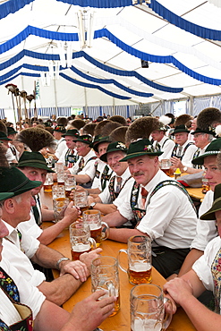 Villagers at beer festival in the village of Klais in Bavaria, Germany, Europe