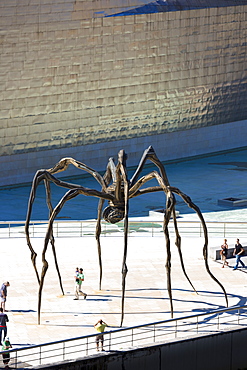 Guggenheim Museum and giant spider sculpture Maman in Bilbao, Euskadi, Spain, Europe