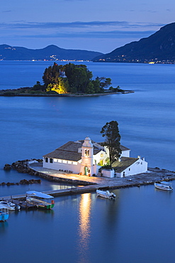 Famous monastery convent of Panagia Vlahernon off Kanoni Peninsula in Kerkyra, Corfu, Ionian Islands, Greek Islands, Greece, Europe