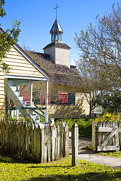 Church at Vermilionville living history museum of Acadian (Cajun), Creole and Native American culture, Lafayette, Louisiana, USA