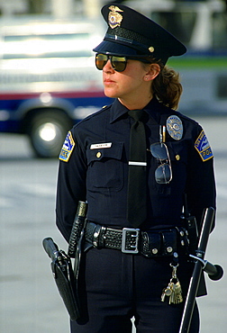 Los Angeles policewoman part of the Los Angeles Police Department (LAPD), USA