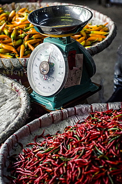 Chillies, Pak Khlong Market, Bangkok, Thailand, Southeast Asia, Asia 