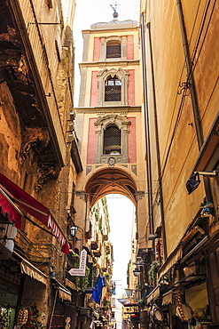 Via San Gregorio Armeno, famous for presepi (Christmas cribs), City of Naples Historic Centre, UNESCO World Heritage Site, Campania, Italy, Europe